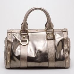 Pre Owned Versace Metallic New Madonna Boston Bag 
