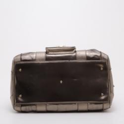 Pre Owned Versace Metallic New Madonna Boston Bag 