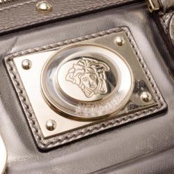 Pre Owned Versace Metallic New Madonna Boston Bag 
