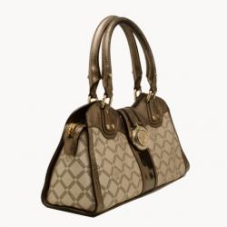 Pre Owned Versace Silver White Monogram Satchel
