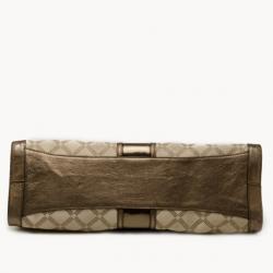 Pre Owned Versace Silver White Monogram Satchel