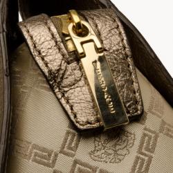 Pre Owned Versace Silver White Monogram Satchel