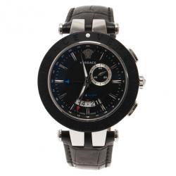 Pre Owned Versace Black Stainless Steel and Rubber V Race 29 G Men's Wristwatch 45MM
