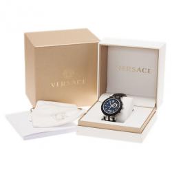 Pre Owned Versace Black Stainless Steel and Rubber V Race 29 G Men's Wristwatch 45MM