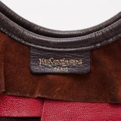 Pre Owned Yves Saint Laurent YSL Multicolor Suede St.Tropez Hobo