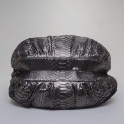 Zagliani Metallic Python Puffy Handbag  