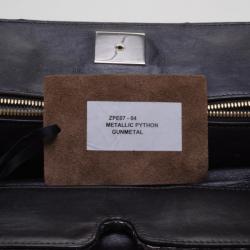 Zagliani Metallic Python Puffy Handbag  