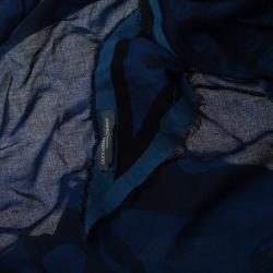 مملوكة مسبقًا  وشاح كوفيه اليكساندر ماكوين مودال كشمير أزرق بجمجمة مثلثة للجنسين