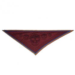 مملوكة مسبقًا وشاح كوفيه أليكساندر مكوين مودال كشمير أحمر بجمجمة مثلثة للجنسين