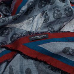 مملوكة مسبقًا وشاح كوفيه أليكساندر مكوين مودال كشمير رمادي بجمجمة مثلثة للجنسين