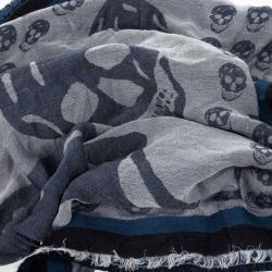 مملوكة مسبقًا Alexander McQueen Unisex Modal Cashmere Skull Kefia