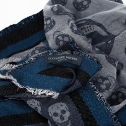مملوكة مسبقًا Alexander McQueen Unisex Modal Cashmere Skull Kefia