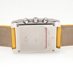 Pre Owned AquaMarin Diamond Mother of Pearl SS Leather Chronograph Unisex Wristwatch 38 MM