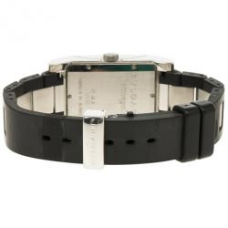 Pre Owned Bvlgari Black Stainless Steel Rettangolo Unisex Wristwatch 27MM