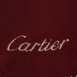 Cartier Burgundy Wool Panthere Blanket