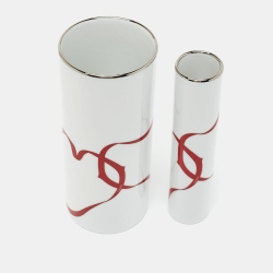 Pre Owned Cartier Porcelain Entrelacés de Cartier Set of 2 Vases