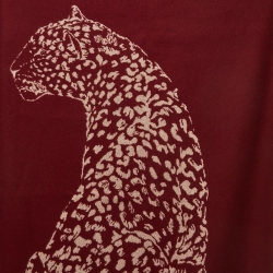 Cartier Burgundy Panthere Wool & Cashmere Throw Blanket