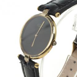 Pre Owned Cartier Gold Plated Unisex Wristwatch 30 MM