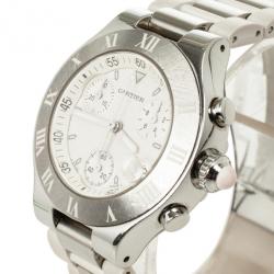 Pre Owned Cartier SS Rubber Chronograph Unisex Wristwatch