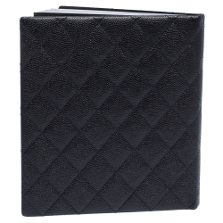 Pre Owned Chanel Navy Blue Quilted Leather Agenda Notebook