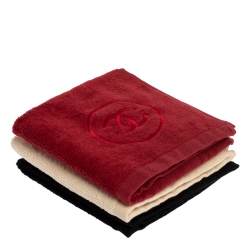 CHANEL Towel Set of 3 (Red, White, Black) 30×30cm Promo Gift