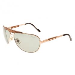 Pre Owned Chopard Brown SCH 652 Wooden Unisex Aviators