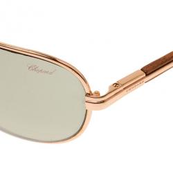 Pre Owned Chopard Brown SCH 652 Wooden Unisex Aviators