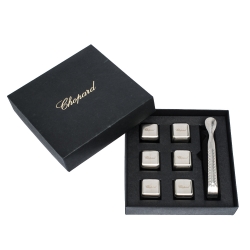 Chopard Stainless Steel Whiskey Chiller Stones & Tong Set