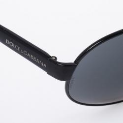 Pre Owned Dolce and Gabbana DG 2056 Black Unisex Aviators
