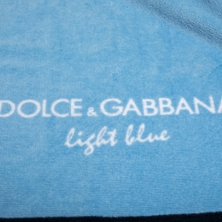 Dolce & Gabbana Light Blue Cotton Beach Towel