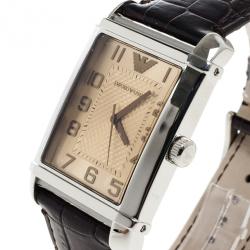 Pre Owned Emporio Armani Bronze Stainless Steel AR0489 Unisex Wristwatch 33MM