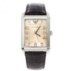 Pre Owned Emporio Armani Bronze Stainless Steel AR0489 Unisex Wristwatch 33MM