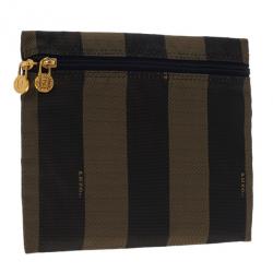 Fendi Brown Pequin Stripe Pouch