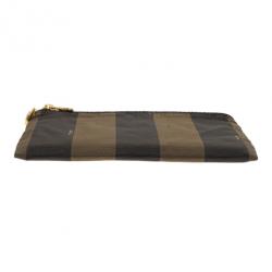 Fendi Brown Pequin Stripe Pouch