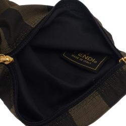 Fendi Brown Pequin Stripe Pouch