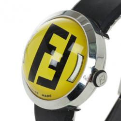 مملوكة مسبقًا Fendi 8010 G SS Rubber Yellow Unisex Wristwatch 38 MM