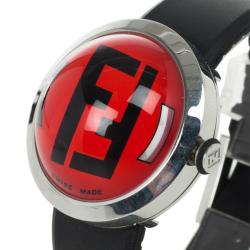 Pre Owned Fendi 8010 G SS Rubber Unisex Wristwatch 38 MM