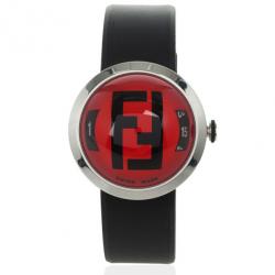 Pre Owned Fendi 8010 G SS Rubber Unisex Wristwatch 38 MM