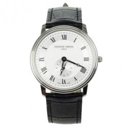 Pre Owned Frederique Constant Stainless Steel Leather Quartz Unisex Wristwatch 37 MM