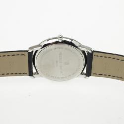 Pre Owned Frederique Constant Stainless Steel Leather Quartz Unisex Wristwatch 37 MM