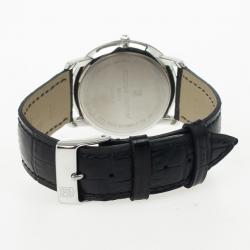 Pre Owned Frederique Constant Stainless Steel Leather Quartz Unisex Wristwatch 37 MM