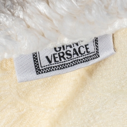 Gianni Versace Vintage Cream Medusa Pattern Round Table Cover