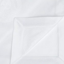 Gianni Versace Vintage White Medusa Pattern Placemat & Napkin Set