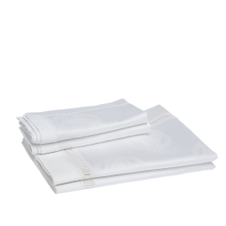 Gianni Versace Vintage White Medusa Pattern Placemat & Napkin Set