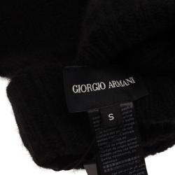 Pre Owned Giorgio Armani Black Cashmere Gloves S