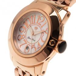 مملوكة مسبقًا Glam Rock White Stainless Steel Miami Unisex Wristwatch 44MM