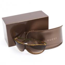 مملوكة مسبقًا Gucci Tortoise Frame GG3514 Unisex Shield Sunglasses