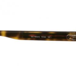 Pre Owned Gucci Tortoise Frame GG1004/S Web Detail Unisex Shield Sunglasses
