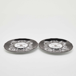 Pre Owned Gucci Black Maison De L'Amour Printed Porcelain Cup & Saucer Set of 2