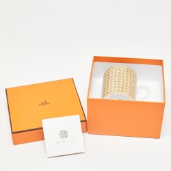Pre Owned Hermès Gold Mosaique AU 24 Mug